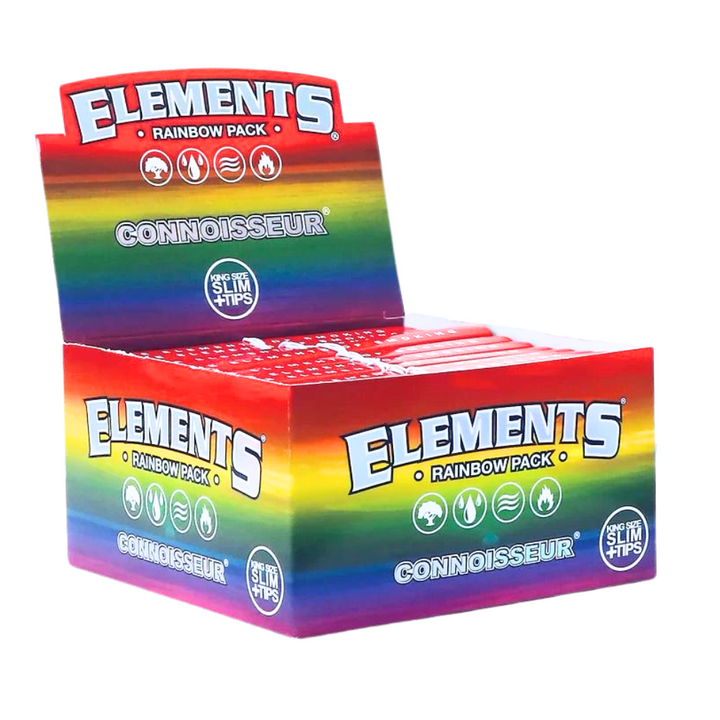 Elements - Rainbow King Size Slim Connoisseur Papers + Tips