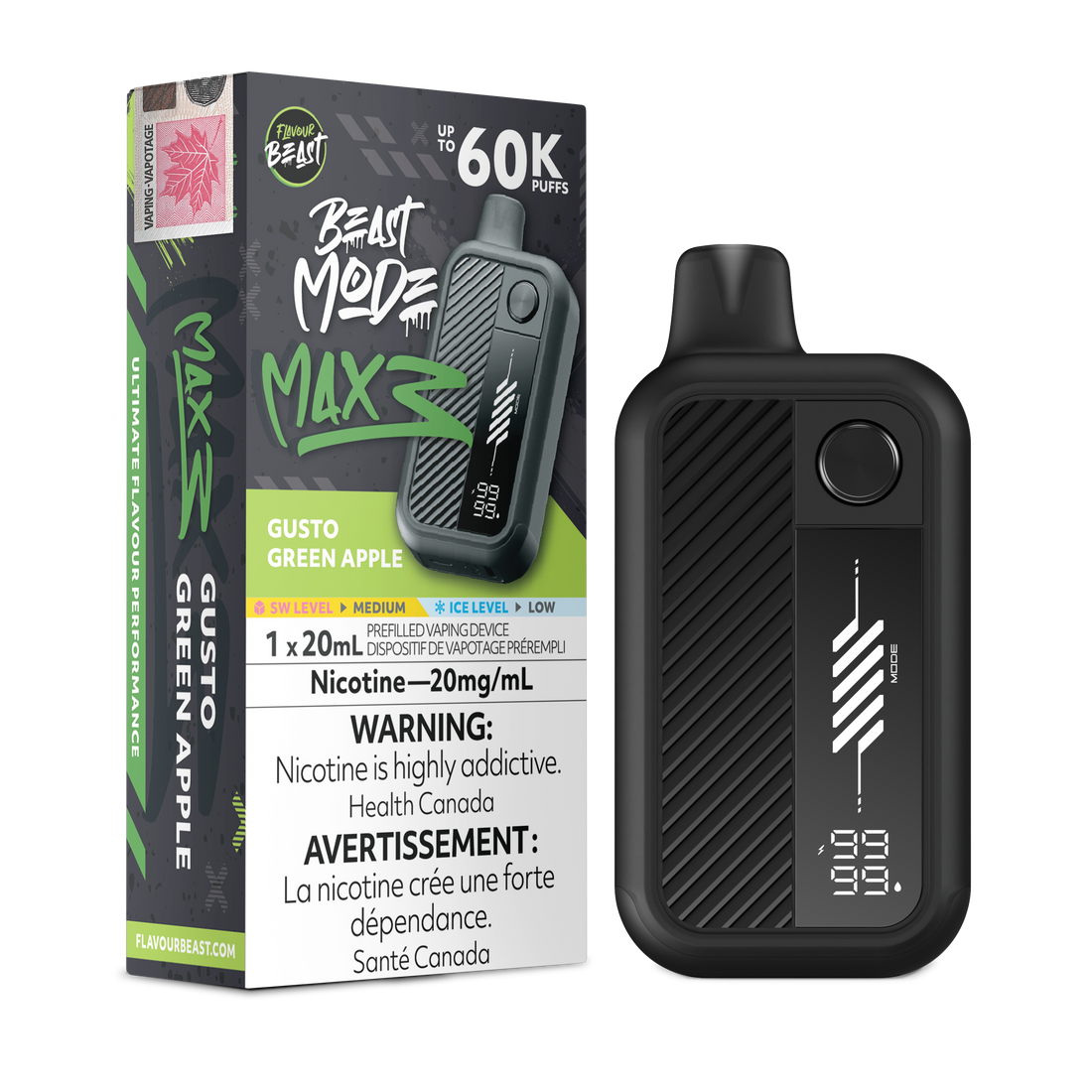 Flavour Beast Beast Mode Max 3 - Gusto Green Apple