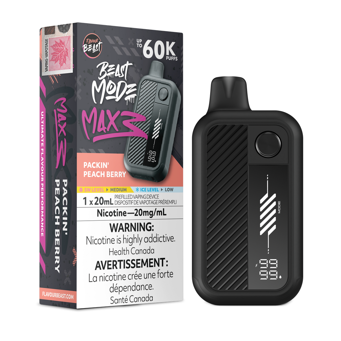 Flavour Beast Beast Mode Max 3 - Packin' Peach Berry