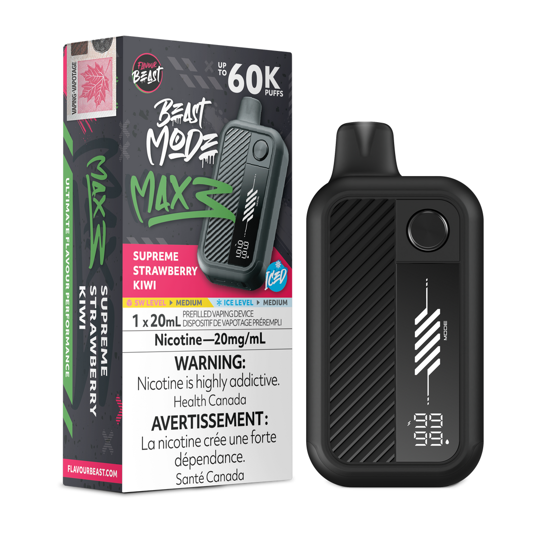 Flavour Beast Beast Mode Max 3 - Supreme Strawberry Kiwi