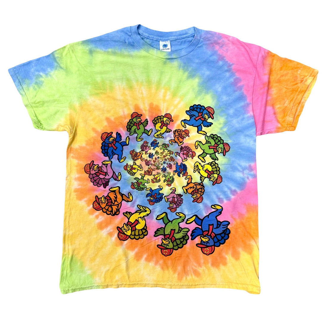Baked Goods - Tie Dye Spiral Dancing Turkey's T-Shirt - Unisex