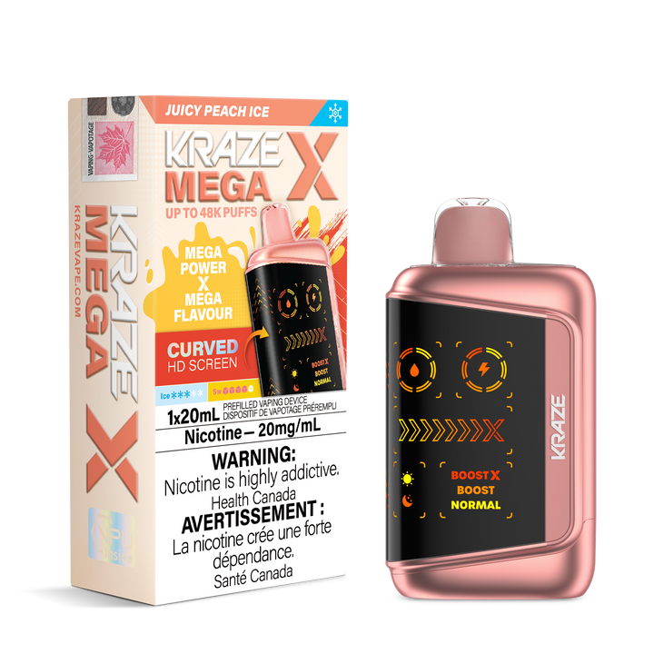 Kraze Mega X - Juicy Peach Ice