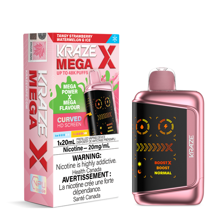 Kraze Mega X - Tangy Strawberry Watermelon G Ice