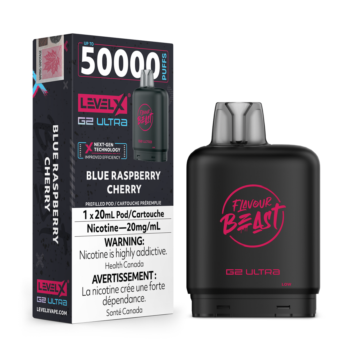 Level X Ultra - Blue Raspberry Cherry | Cold Turkey Vape Shop | Pods