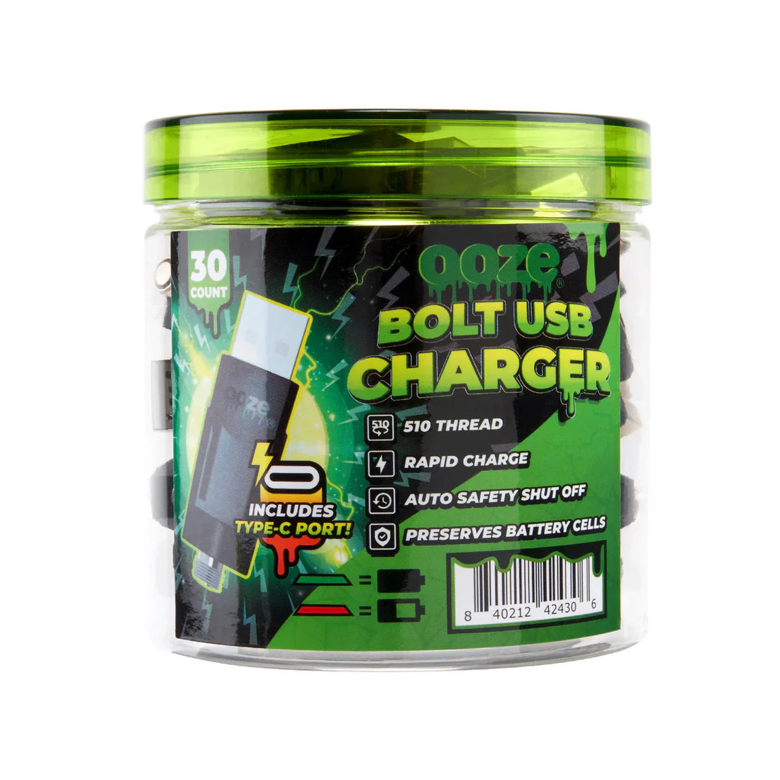 Ooze - Bolt USB 510 Thread Charger - Black
