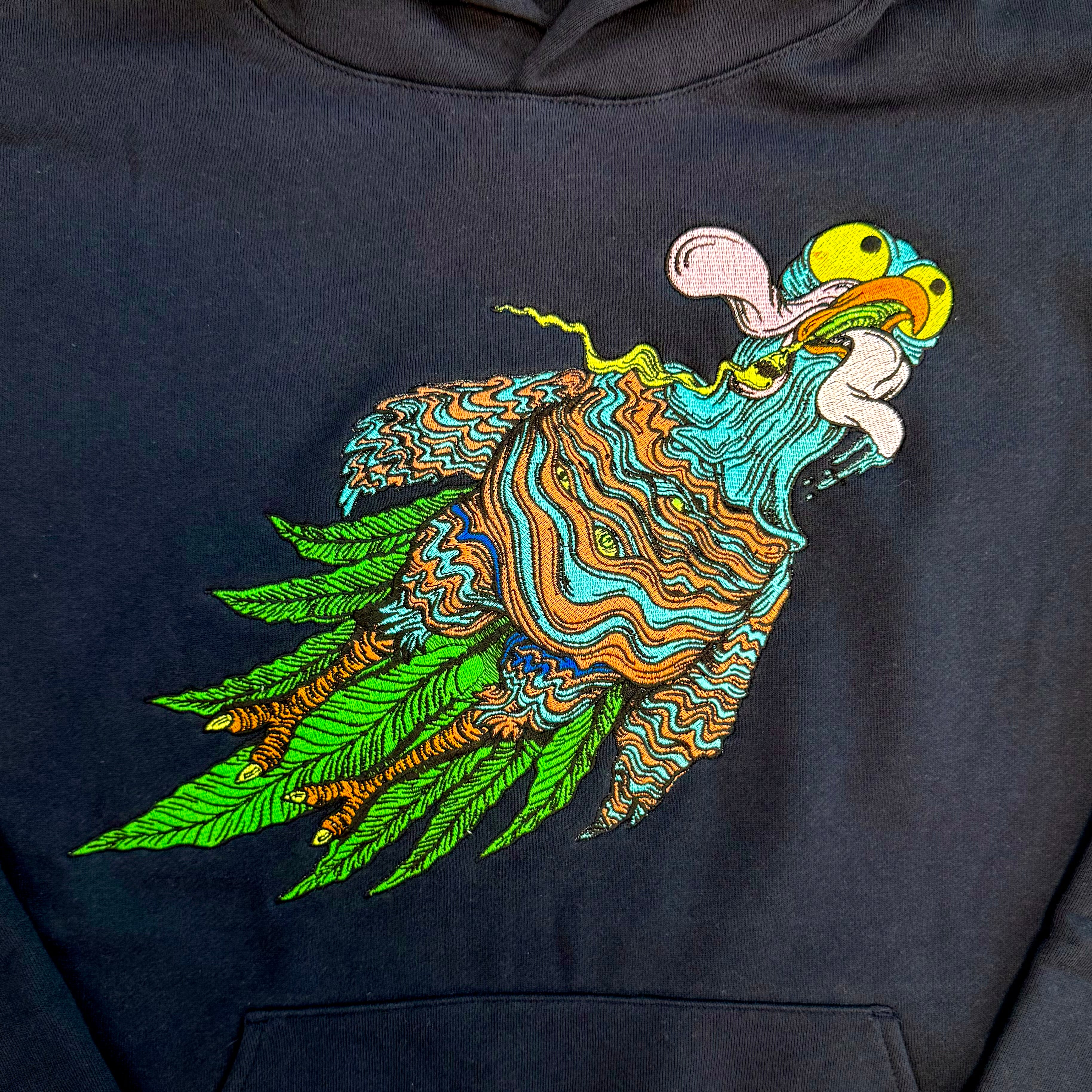 Baked Goods X Jason Portante - Premium Embroidered Flying Turkey Hoodie - Navy