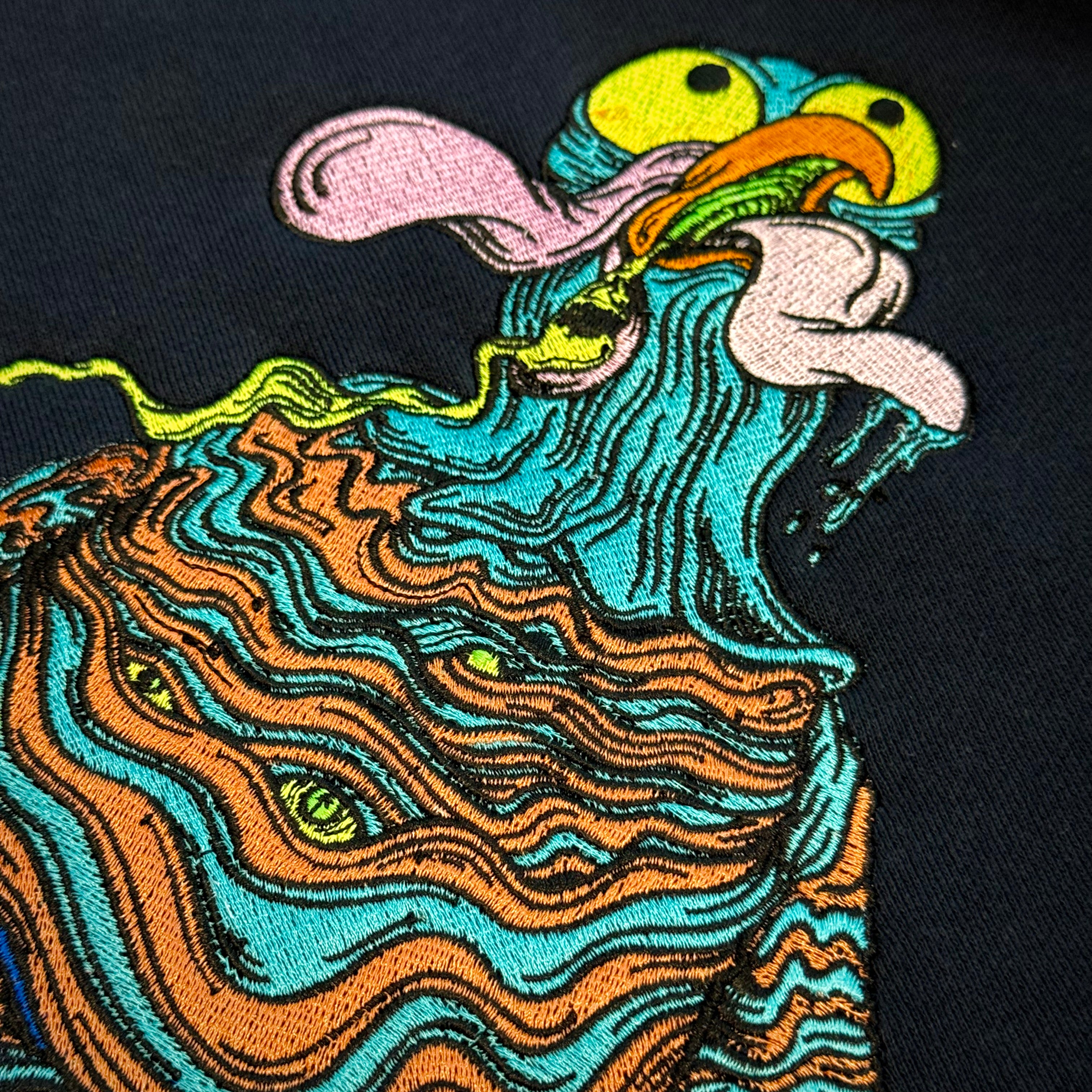 Baked Goods X Jason Portante - Premium Embroidered Flying Turkey Hoodie - Navy
